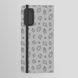 Light Grey and Black Gems Pattern Android Wallet Case