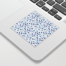 Blue Hanging Circles - watercolor pattern Sticker