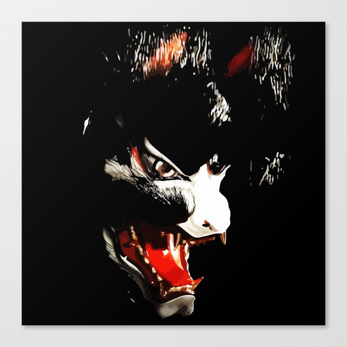 Kitsune Yokai Japanese Evil Fox Mask Canvas Print By Misakino