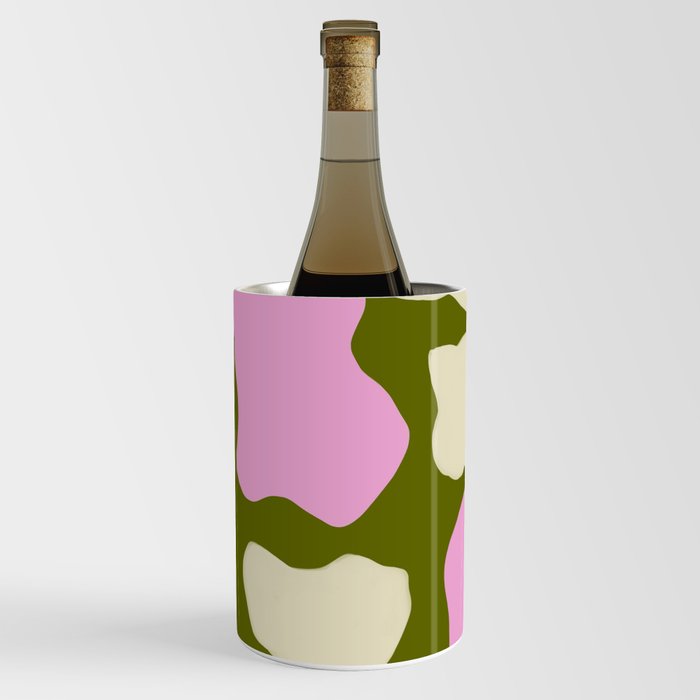 Colorful Retro Cow Spots Wine Chiller