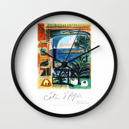 1962 Picasso COTE D'AZURE French Riviera Travel Poster Wall Clock