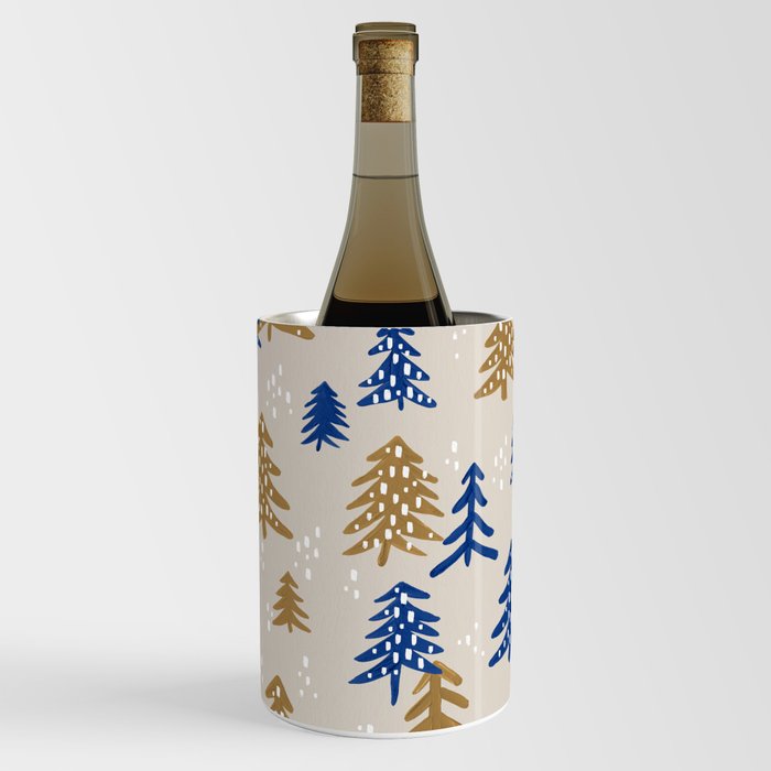 Christmas Trees – Gold & Navy Wine Chiller