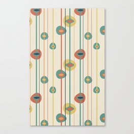 Teal, Orange and Yellow Mid Century Modern Baubles 27 Canvas Print