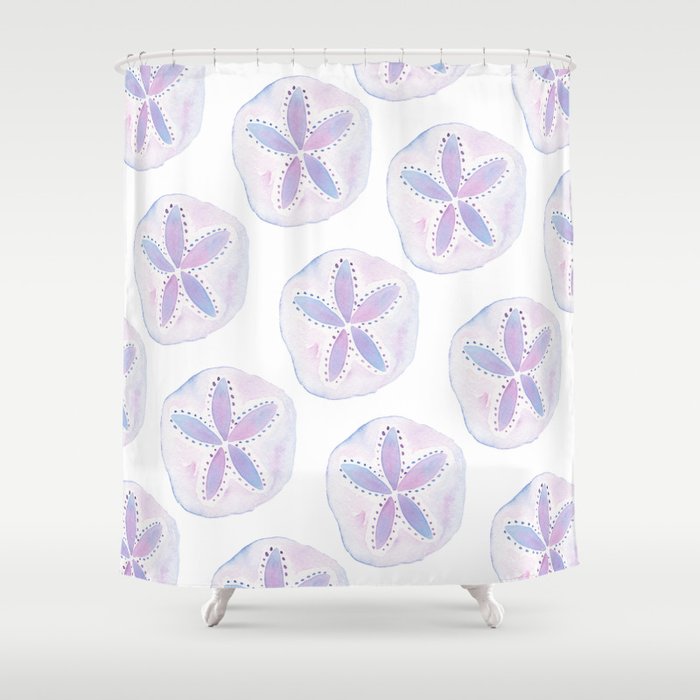 Mermaid Currency - Purple Sand Dollar Shower Curtain