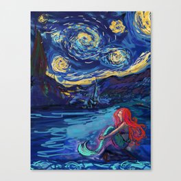 Starry Starry Night meets Mermaid Canvas Print
