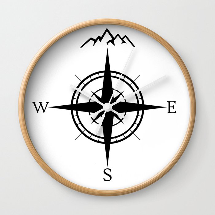 Mountain Compass Wall Clock