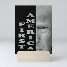 Trump text portrait Gifts Republican Conservative Mini Art Print