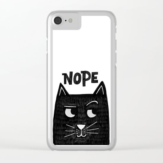 nope kitty Clear iPhone Case
