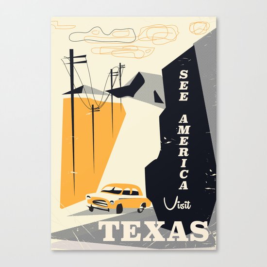 See America visit Texas Canvas Print