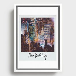 New York City at Night | Vintage Style Photography Framed Canvas