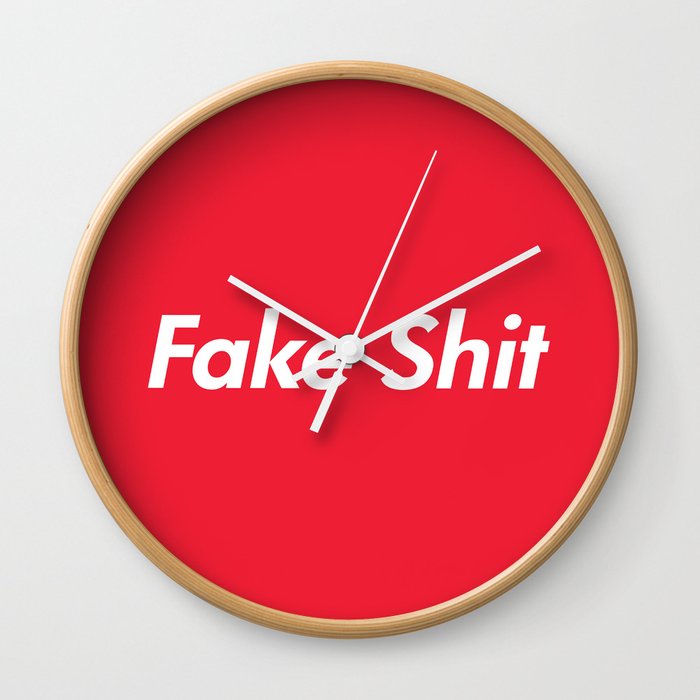 Fake Supreme Rip Off Wall Clock By Owenthehyooman Society6 Fake Supreme Rip Off Wall Clock