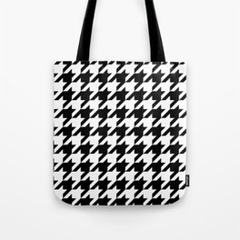 Houndstooth pattern, geometric monochrome Tote Bag
