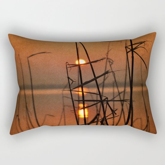 vintage sunset landscape Rectangular Pillow
