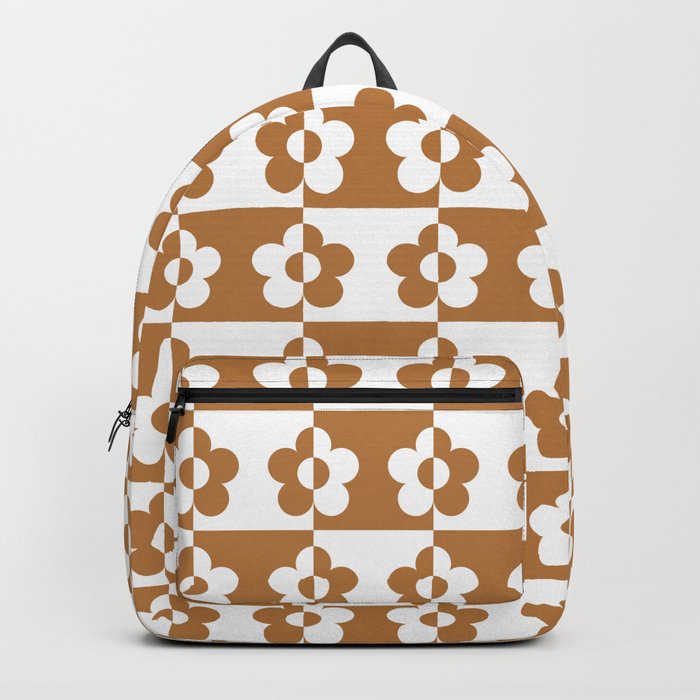 Camel Checkered Backpack