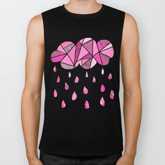 Fractured Pink Cloud Biker Tank