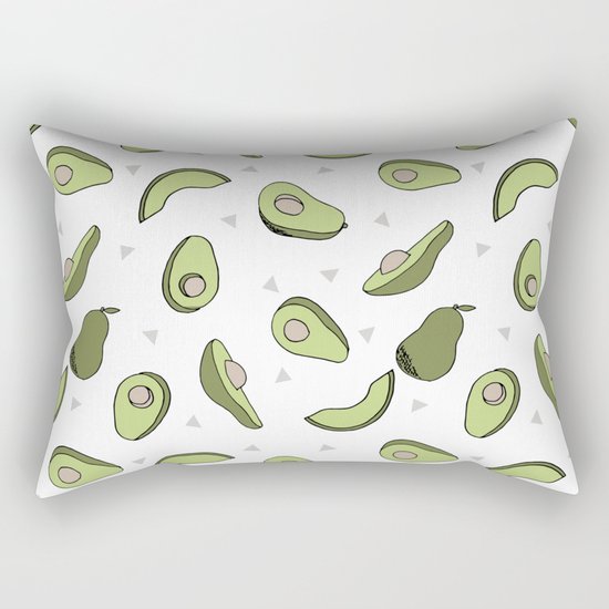 Avocado pattern by andrea lauren minimal cute fruit vegetable food print design Rectangular Pillow