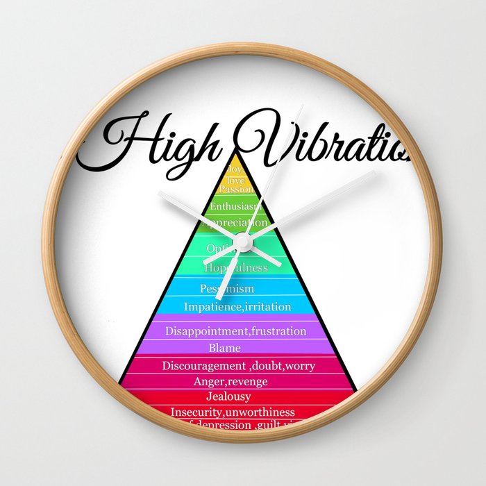 Emotional scale chart.Vibrational scale graphic  Wall Clock