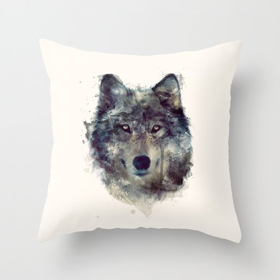 Wolf // Persevere Throw Pillow