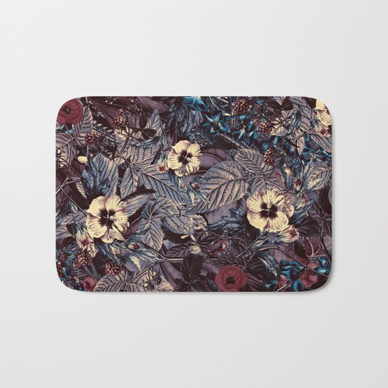 dark flowers Bath Mat
