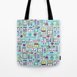 Proud To Be a Nurse Pattern / Blue Tote Bag