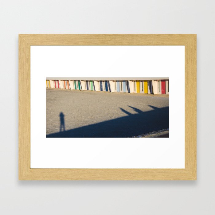 beach cabins Touquet Framed Art Print