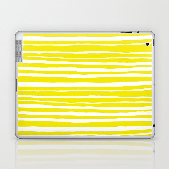 Small Sun Yellow Handdrawn horizontal Beach Stripes - Mix and Match with Simplicity of Life Laptop & iPad Skin