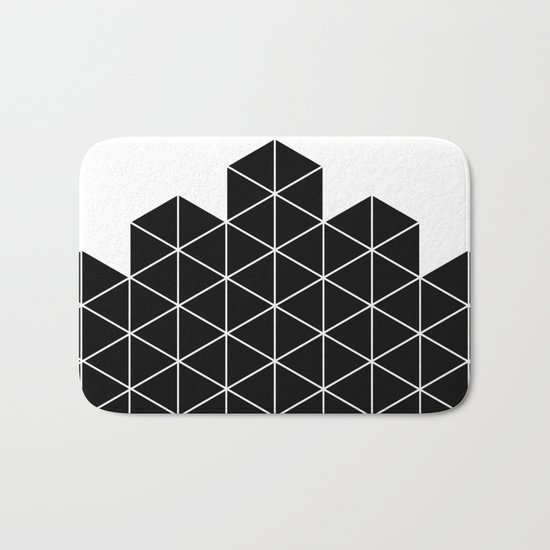 Black And White Stack Bath Mat