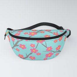 Blooming - coral on turquoise Fanny Pack