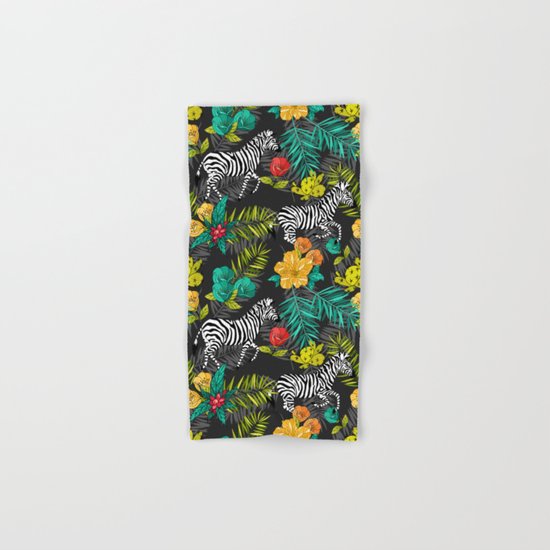 Tropical pattern with zebra Hand & Bath Towel