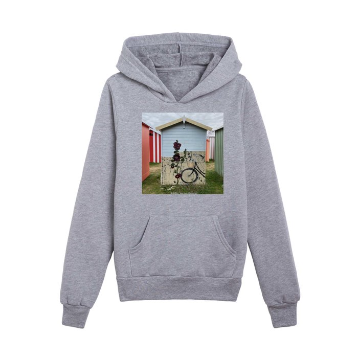 Romantic beach huts Kids Pullover Hoodie