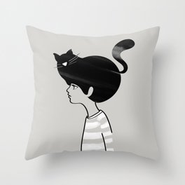 Cat Hat Throw Pillow