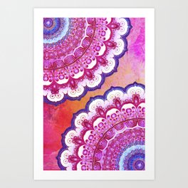 Colorful Watercolor Mandala Art Print