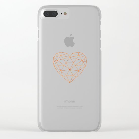 COPPER HEART (WHITE) Clear iPhone Case