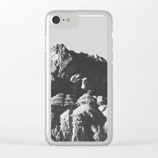Black & White Mountains Clear iPhone Case