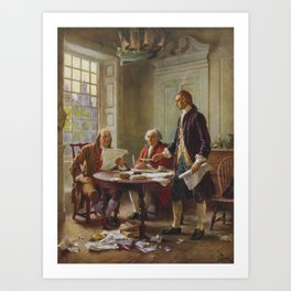 Writing The Declaration of Independence Art Print