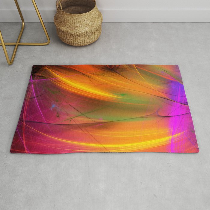 yellow abstract fractal background 3d rendering Rug