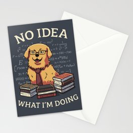 No Idea What Im Doing // Golden Retriever, Smart Doggo, Scientist Stationery Cards