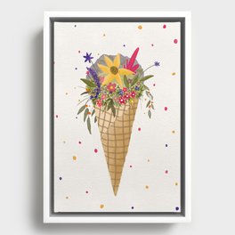 The spring flowers ice-cream Framed Canvas