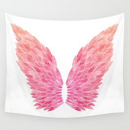 Pink Angel Wings Wall Tapestry