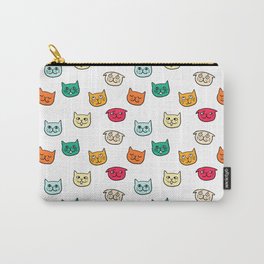 Cat heads in colors Carry-All Pouch