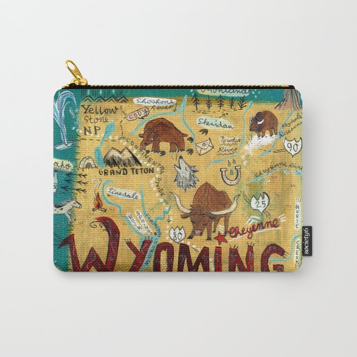WYOMING map Carry-All Pouch