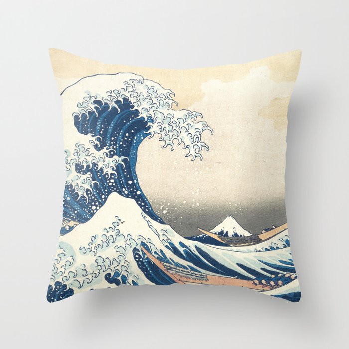 The Great Wave off Kanagawa Throw Pillow