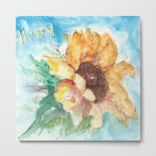 Happy Sunflower Metal Print