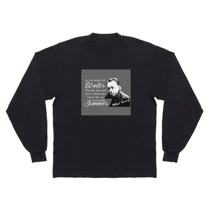 Philosopher Albert Camus pop art gray Long Sleeve T Shirt