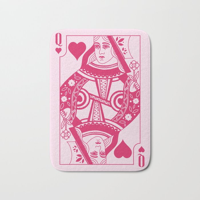 Pink Queen of Hearts – Vintage Playing Card Bath Mat