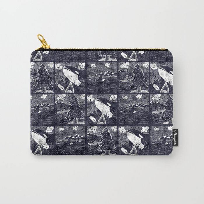 Orca Encounter Digital Block Print Carry-All Pouch