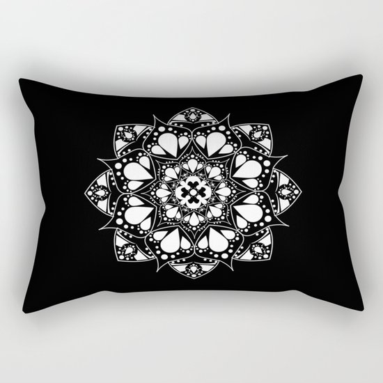 Mandala Black and White Magic Rectangular Pillow