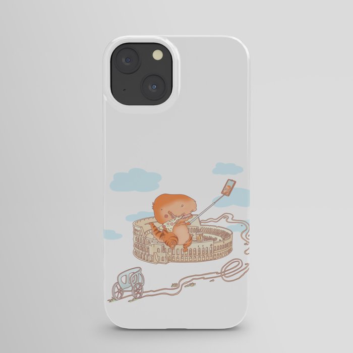 Dinosaur visits The Colosseum iPhone Case