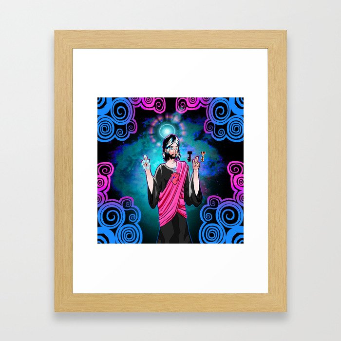 Christ With Clouds Framed Art Print