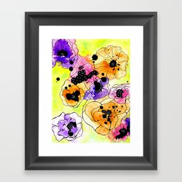 Splat Flowers Framed Art Print